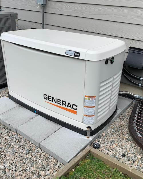 Generac generator installed side of house