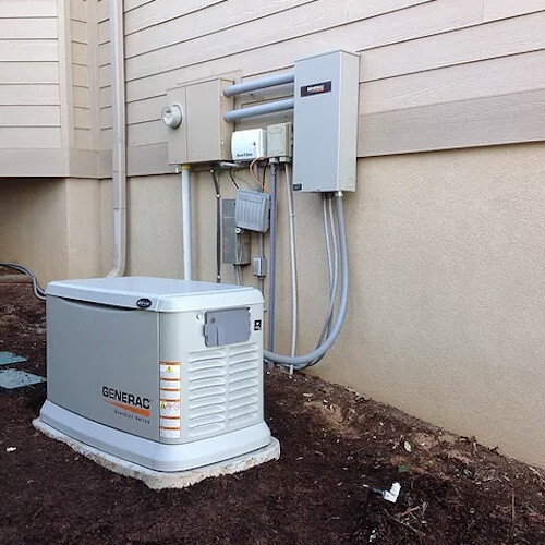 Backup electric generator in Abbotsford beside home